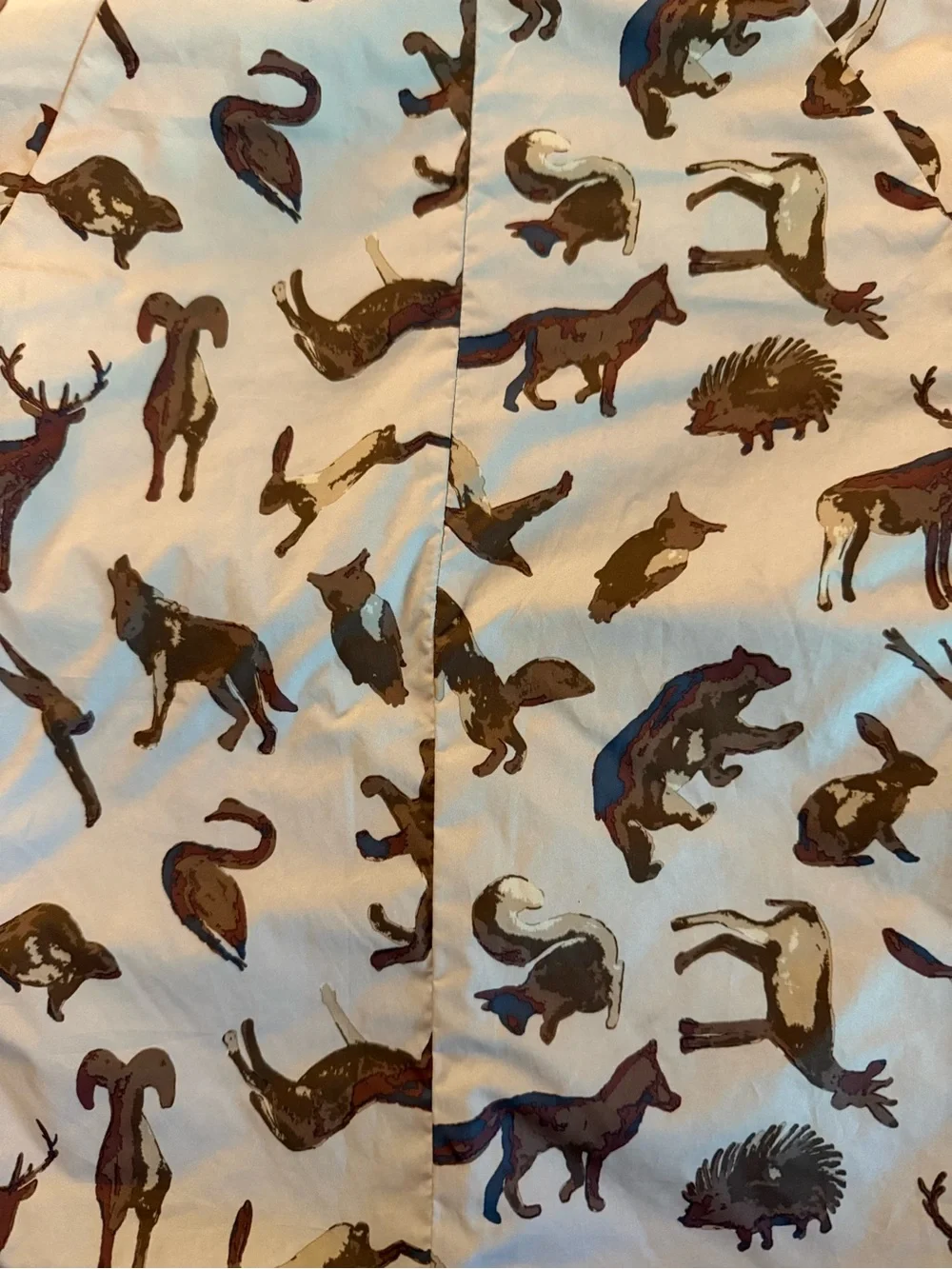 Patagonia Neutral Beige & Brown Animal-Print Hooded Baby Bunting- Fall Winter